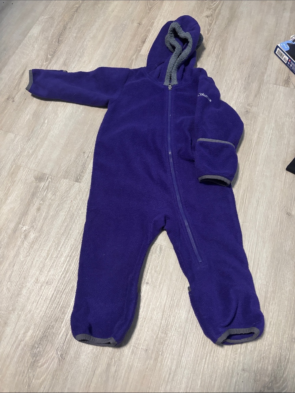 Columbia Purple Fleece Kids Hooded One-Piece Coverall